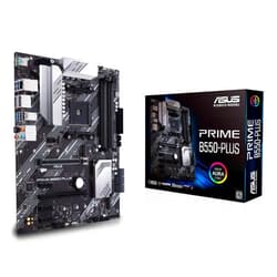 ASUS Prime B550-PLUS AMD AM4 Zen 3 Ryzen 5000 & 3rd Gen Ryzen ATX Motherboard (PCIe 4.0, ECC Memory, 1Gb LAN, HDMI 2.1, DisPlayPort 1.2 (4K@60HZ), Addressable Gen 2 RGB Header and Aura Sync).