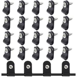 Rierdge 100 Pcs 1/8 Inch Black Nylon Screw Mounting R-type Cable Clip Wire Clamp, 3.3mm Cable Clip Wire Clamp for Wire Management, Stainless Steel Screws Included