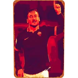 KIVYYB Totti Sports posters Tin Sign Cafe bar Home Wall Art Decoration Retro Metal Tin Sign 8x12 inch