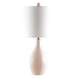 Safavieh Lighting Collection Gremla Cream 25-inch Bedroom Living Room Home Office Desk Nightstand Table Lamp (LED Bulb Included)