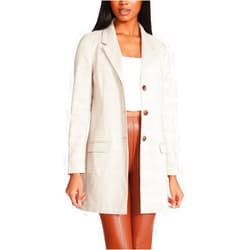 Steve Madden Women's Plaid Print Blazer Jacket with Notch Collar