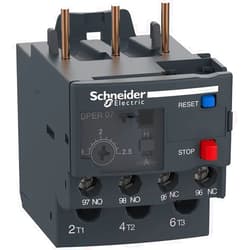 Schneider Electric DPER07 Easy TeSys Thermal Overload Relay with Manual/Automatic Reset, Screw Clamp Terminals | Used with Air Conditioner, Heat Pump, HVAC, AC Compressor and More, 1.6-2.5Amps