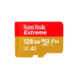 SanDisk 128GB Extreme microSDXC UHS-I Memory Card with Adapter - Up to 190MB/s, C10, U3, V30, 4K, 5K, A2, Micro SD Card - SDSQXAA-128G-GN6MA
