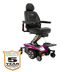 Living Well Stores Pride Jazzy Air 2 Power Chair, Mid-Wheel 6 with Active-Trac Suspension, with 5-Year Extended Warr (Pink Topaz, 18 x 18 x 20 Seat)