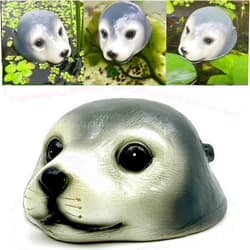 UAYBABU Floating Otter Head Pond Decoration, Hand Painted Otter Sculpture Garden Decoration, Outdoor Pond Decoration, Simulated Floating Otter Head Decoration, Create Unique Aquatic Landscape