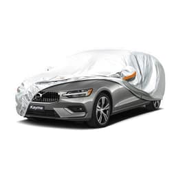 Kayme Car Covers for Automobiles Waterproof All Weather Sun Uv Rain Protection with Zipper Mirror Pocket, Suitable for Audi A4 Avant, Volvo V50 V60 V70, etc. Fit Station Wagon (178 to 190 Inch) 2XL