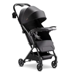 Mompush Lithe V2 Lightweight Stroller + Snack Tray, Ultra-Compact Fold & Airplane Ready Travel Stroller, Near Flat Recline Seat, Cup Holder, Raincover & Travelbag Included