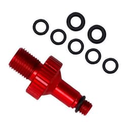 Generic Bicycle Rear Shock Air Pump Valve Adapter Tool for RockShox for Monarch for DT for Marzocchi IFP, Aluminum Alloy with Spare O-Rings(Red)