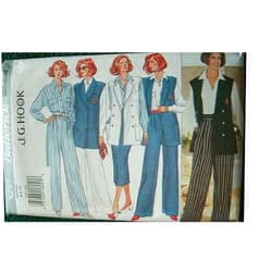 Butterick J.G. Hook Today's Wardrobe Pattern 3257 Misses Vest, Shirt, Skirt and Pants with Variations Size 6-10