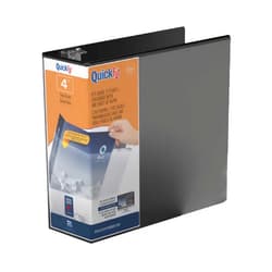 QuickFit View Binder, 3-Ring Binder, Angle D Ring, 4 Inch, Black (87061)