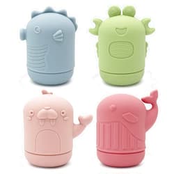 PandaEar 4 Pack Silicone Bath Toys for Babies 0-6 6-12 Months, Mold Free Bathtub Toys for Toddlers Kids Infant, Non Toxic Swimming Shower Toys for Toddlers 1-3 (A)