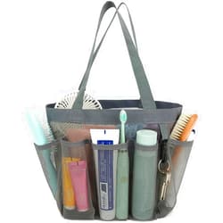 Fammart Mesh Shower Caddy Portable for College Dorm Room Essentials with 7 Upgraded Deeper Pockets, Quick-Dry Large Shower Basket Tote Bag with 2 Handles for Toiletry, Bathroom, Camp, Gym