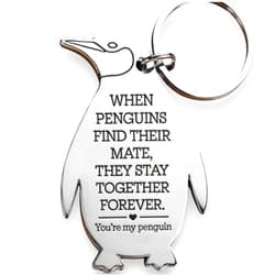 Generic You're My Penguin Keychain - Cute Romantic Valentine's Gifts for Boyfriend, Girlfriend, Husband, or Wife - Valentines' Day, Anniversary, Christmas, Birthday Sentimental Gift - Stainless Steel