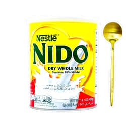 SnackWave Nido Milk Powder, Imported from Holland, Specially Formulated, Fortified with Vitamins and Minerals, Easy To Prepare, over 12 months, 14OZ (400g) | Bundled with Gold SnackWave Spoon