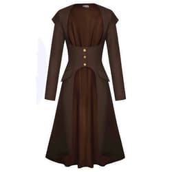 Scarlet Darkness Renaissance Costume Women Trench Coats Underbust Victorian Steampunk Jacket Pirate Long Jackets