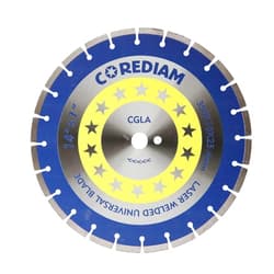 COREDIAM 14 Inch Diamond Blade, Laser welded Universal Blade with 10mm Segment Height for Cutting Concrete, Reinforced Concrete, Concrete slabs, Wet/Dry Cut, 1
