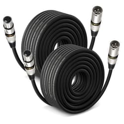 EBXYA XLR Cables 75ft 2 Pack - Premium Balanced Microphone Cable with 3-Pin XLR Male to Female Cable