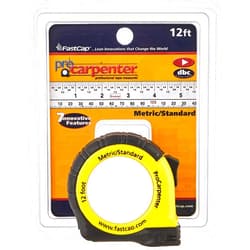FastCap ProCarpenter Metric/Standard Measuring Tape - Ideal for Professionals and Home Improvement - with Lever Action Belt Clip and Dual Locking System - 12' - 99954