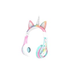 eKids Unicorn Bluetooth Headphones, Wireless Headphones with Microphone Includes Aux Cord, Volume Reduced Kids Foldable Headphones for School, Home, or Travel