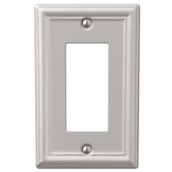 Amerelle 149RBN 1 Rocker Wall Plate, 1 Duplex Outlet, Brushed Nickel