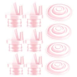 Maymom Pump Parts Incl Duckbill Valve with Pull Tab Silicone Diaphragm Compatible with Spectra S1, S2, Synergy Gold; Not Original Spectra Pump Parts; 10 pc Pink