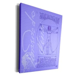 3dRose Leonardo da Vinci Vitruvian Man Design in Purple... - Museum Grade Canvas Wrap (cw_219243_1)