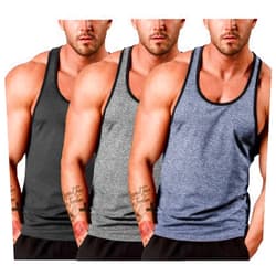 COOFANDY Men's 3 Pack Gym Tank Tops Y-Back Workout Muscle Tee Sleeveless Fitness Bodybuilding T Shirts