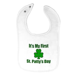 Cute Rascals Toddler & Baby Bibs Burp Cloths St Patrick's Day It's My First St. Patty's Day St Patrick's Cotton Baby Items for Baby Girl & Boy White Design Only
