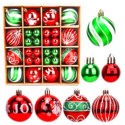 Senders Christmas Ornaments - 44 Pcs Balls: 12Pcs 6cm & 32Pcs 3cm Balls for Tree Decoration