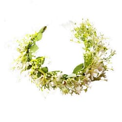 Vivivalue Daisy Flower Crown Floral Wreath Headband Hair Garland Flower Halo Headpiece with Ribbon Wedding Party Festival Photos White