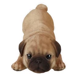 Ebros Gift Realistic Lifelike Adorable Fawn Pug Puppy Dog Crouching Playfully Figurine 7.5