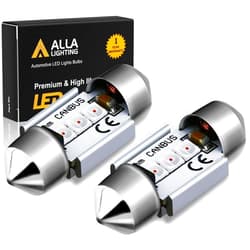 Alla Lighting Super Bright DE3021 DE3175 LED Bulbs, Red Dome, Map, Trunk, Step Courtesy Lights, 31mm 7065 DE3022 CAN-Bus Interior Festoon Lamps