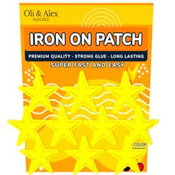 Oli and Alex Iron On Patches - Yellow Star Patch 10 pcs Iron On Patch Embroidered Applique Size of The Patch 1.77 x 1.77 inch (4.5x4.5cm) A-29