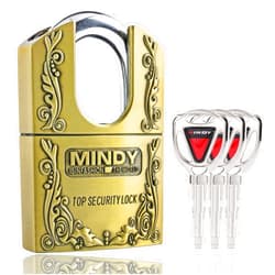 Mindy 3 Keys 40mm Heavy Duty Warehouse Shrouded Hardened Keyed Padlock Top Security Lock