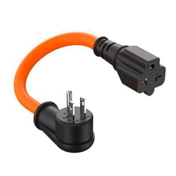 ADCAUDX 1FT 12AWG Right-Angle 15 Amp to 20 Amp Plug Adapter Cable,90-Degree 15 AMP Household Plug Nema 5-15P to 5-20R,5-15P to 6-15R/20R T-Blade 20Amp to 15Amp Adapter,125V 15A to 250V 20A AC Power Adapter