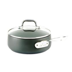 All-Clad HA1 Hard Anodized Nonstick SaucePan 2.5 Quart Induction Oven Broiler Safe 500F, Lid Safe 350F Pots and Pans, Cookware Black