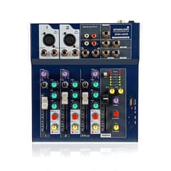 STARAUDIO Professional Audio Mixer, STARAUDIO 4-Channel Mixing Console with USB Audio Interface, Stereo Equalizer, 16 DSP Effects, Ideal for Stage, Live Gigs, and Karaoke SPMX4002B