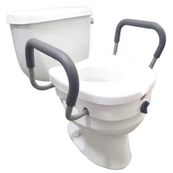 Carex E-Z Lock Raised Toilet Seat With Handles, 5