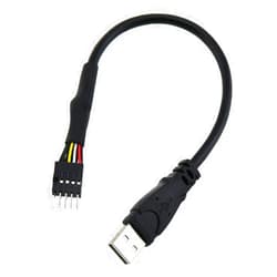 LUORNG 9Pin USB to USB Motherboard Header Cable Black 9-Pin USB IDC Dupont Male Header to Single USB 2.0 Type A Male Cable 10.6 Inches
