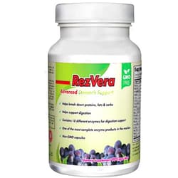 RezVera #1 Best All Natural Digestive Supplement for IBS Irritable Bowel Syndrome Stomach Bloating Gas Diarrhea Heartburn Acid Reflux Constipation Indigestion - RezVera 90 Capsules