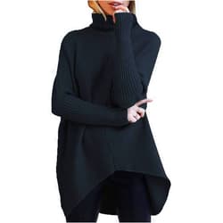 ANRABESS Womens Oversized Turtleneck Batwing Long Sleeve Casual Cozy Baggy Knit Pullover Tunic Sweater 2024 Fall Outfits