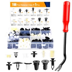 GOOACC 166 Pcs Car Retainer Clips &Screw Grommets - 12 Most Popular Sizes & Applications for GM Toyota Honda Nissan Mazda - Bonus Fastener Remover