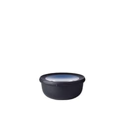 MEPAL, Cirqula Multi Food Storage and Serving Bowl with Lid, Food Prep Container, Shallow, Nordic Black, 0.8 Quart (750 milliliters, 25 ounces), 1 Count