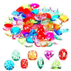 Yolev 100Pieces Toy Gemstones Pirate Treasure Jewels Acrylic Bling Diamonds Treasure Coloured Jewellery Decoration for Table Decorations Vase Filler Fish Tank
