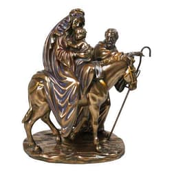 Ebros Gift Flight to Egypt Holy Family Mary Joseph and Jesus On Donkey Figurine 9