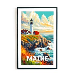 CoryGiftDesign Maine Coastal Scenery Wall Art Poster - 11x17 Unframed Print - Rustic Cottage Style - Unisex - Rectangular - Living Room Decor