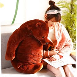 Yeqivo Huge Bear Plush Toy Brown Giant Bear Plush, 60cm Big Stuffed Bear Soft Simulation Big Bear Stuffed Animal Plush for Kids Girlfriend