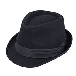 YCMI Men Classic Fedora-Hat Felt Manhattan-Gangster-Trilby with Band Unisex Women's Structured Trilby Fedora Hat(Size:S)
