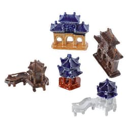 DOITOOL 5Pcs Miniature Pagoda Statue Chinese Zen Asian Decor Miniature Pagoda Bonsai Micro Landscape Decoration Figurines ( Assorted Color )