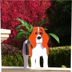 Gochoi Beagle Gifts for Women,Beagle Dog Planter Plant Pot,Cute Dog Flower Pots for Outdoor Garden Decoration,Birthday Gifts for Women,Office Home Decor Small Beagle